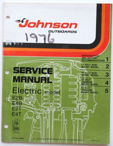 1976 johnson outboards service manual # 506906 electric outboard  models 76 oem