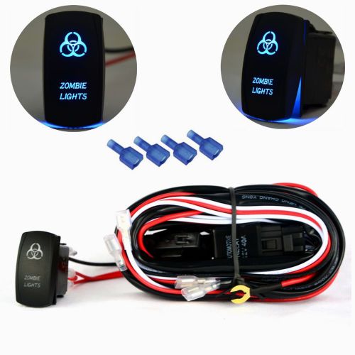 Universal wiring harness group kit with waterproof led zomb light swith on off