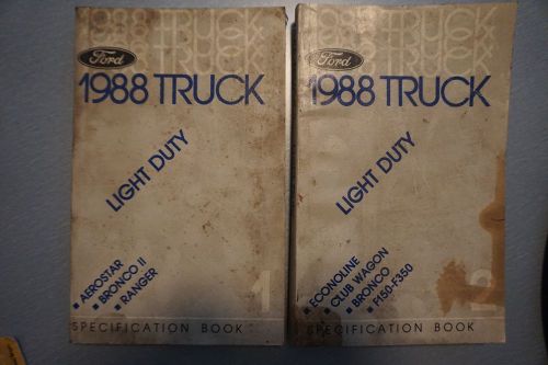 1988 ford light duty truck 1 and 2 specifications spec manual set