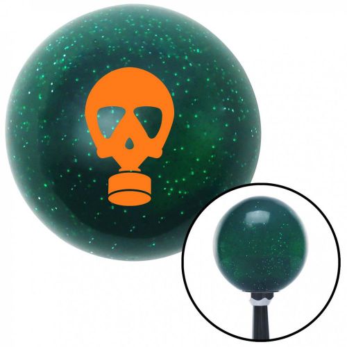 Orange gas mask skull green metal flake shift knob with 16mm x 1.5 insertknob