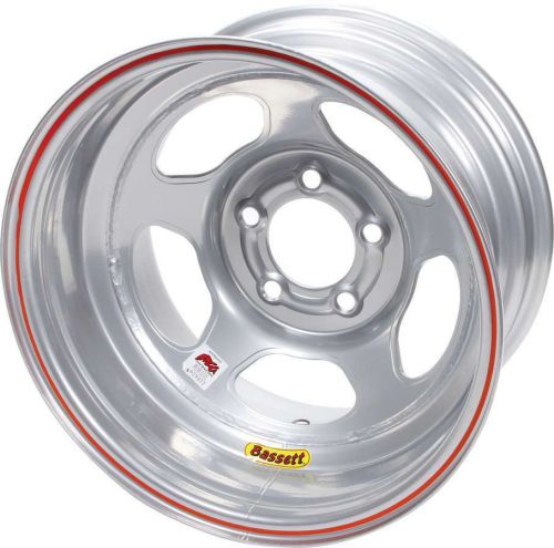 Bassett wheel imca inertia 15 x 8 x 2&#034; b-space 5on5&#034; bolt circle silver #58a52is