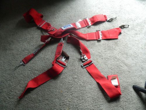 M&amp;r sfi 16.1  harness seat belt kit racing latch style safety harnesses red