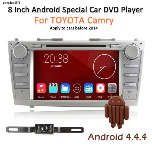 8&#034; android4.4 car dvd player gps stereo 3g/wifi for toyota camry 2008-2011 + cam