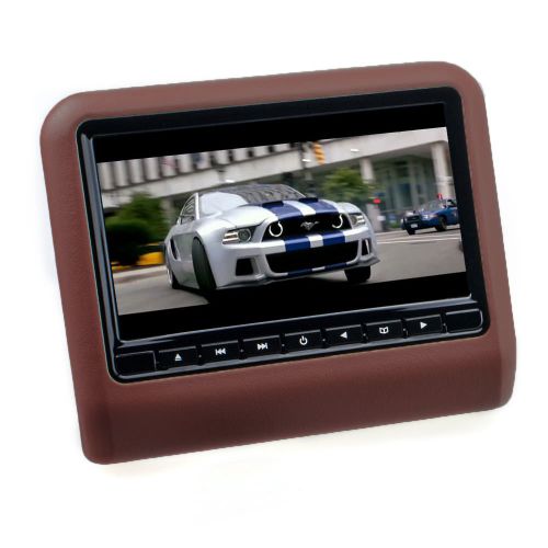 9 17.8 cm tft lcd headrest monitor dvd player usb sd car universal brown &#034;