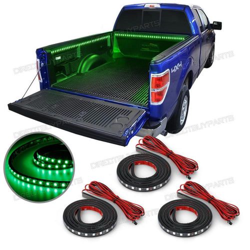 Green 60&#034; truck bed lamp kit universal for pickup waterproof running light 3pcs