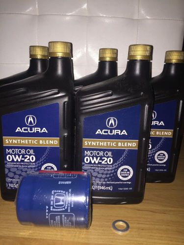 5 quarts pack 0w20 genuine honda synthetic blend engine motor oil 4-acura honda