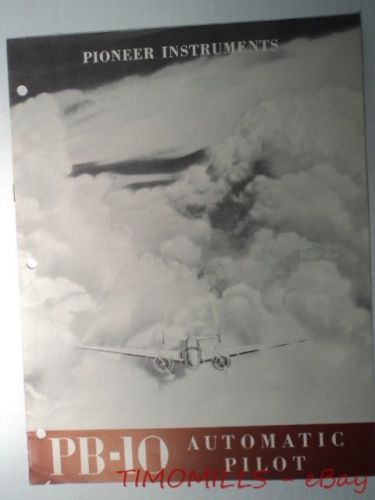 1946 eclipse pioneer instruments pb-10 aircraft automatic pilot catalog brochure