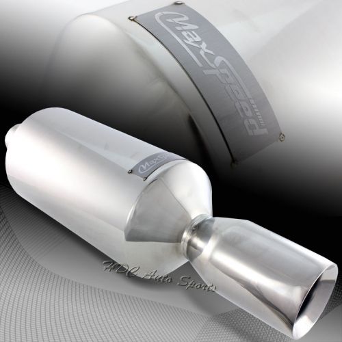 4&#034; flat tip t-304 stainless steel weld-on exhaust muffler 2.5&#034; inlet universal 1