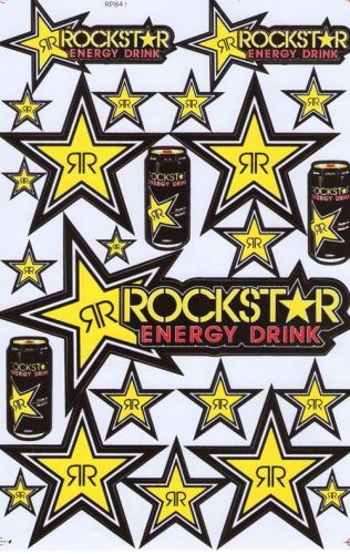 New rockstar energy motocross atv racing stickers/decals 1 sheet. (st78)