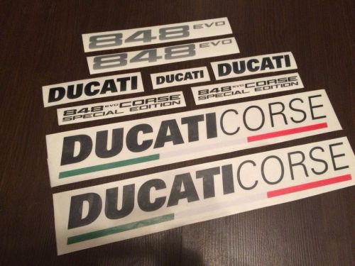 Ducati 848evo evo corse full decals stickers graphics logo set kit black
