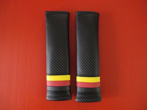 1 pair germany flag color carbon fiber style car seat belt cover shoulder