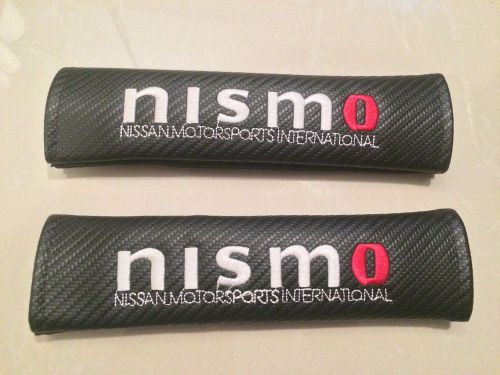 Nismo 2pcs carbon fiber texture car seat belt shoulder pads