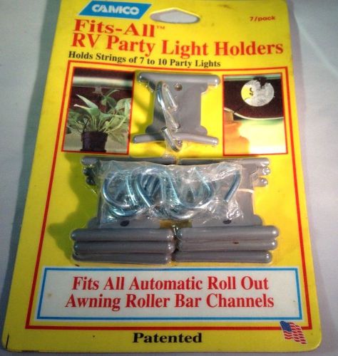 Vintage camco fits-all party light holders rv fits awning roller bar channel nos