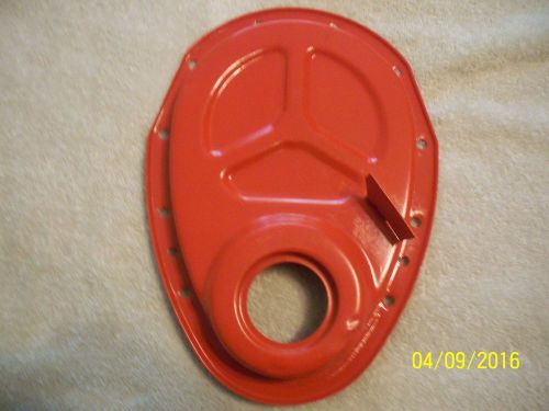 1967 corvette original dated gm 327 timing cover with welded aor tab 6 inch
