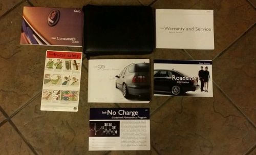 02 2002 saab 95 owners manual set and case!!!