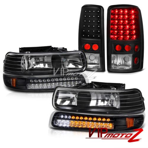 00-06 suburban ls matte black led parking headlights &#034;brightest&#034; led tail lights