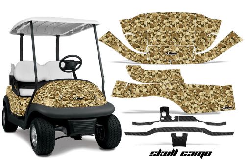 Club car precedent golf cart graphic kit wrap parts amr racing decals skull camo