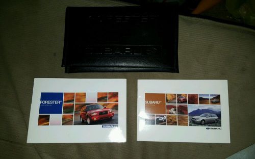 2005 subaru forester owner&#039;s manual &amp; black  leather case