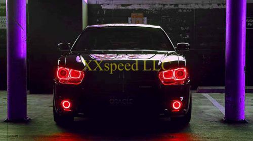 Oracle dodge charger 2011-2014 red led halo headlights (non hid)