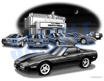 Corvette 1990 zr1 auto art car print    ** free usa shipping **