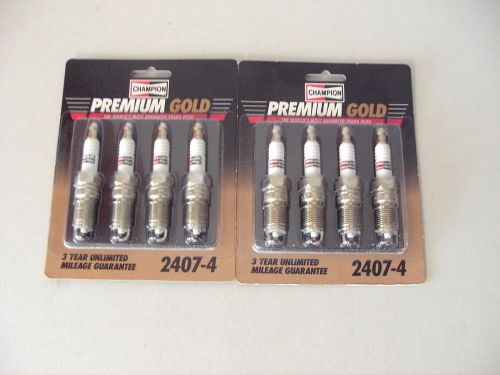 Nos champion premium gold spark plugs, 2407 - set of 8 - free shipping!!