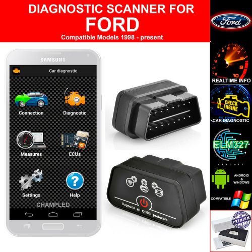 Obd ii 2 for car auto diagnostic code scanner scan tool with power switch ford