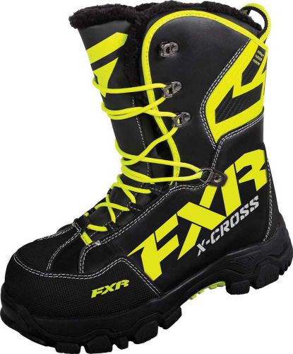 Fxr-snow x cross insulated boots,black/hivis,mens us-10.5/womens us12.5/eur-44
