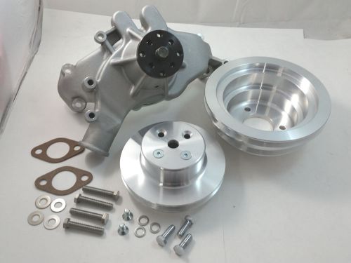 Bb chevy bbc aluminum long  water pump &amp;  pulley kit w/ bolts &amp; gaskets 396 454
