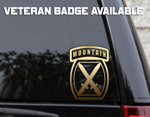10th mountain division tenth army veteran window laptop decal sticker gold