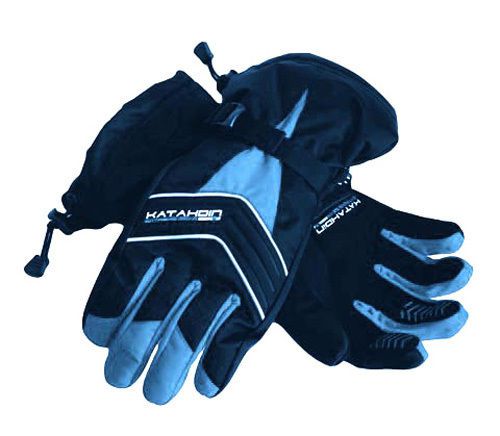 Katahdin gl-3 black light blue insulated cold weather snowmobile glove 2x-large