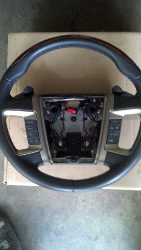 2010-12 genuine lincoln mks black & woodgrain steering wheel 