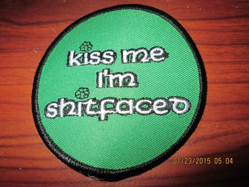 #biker patch &#034;kiss me i&#039;m sh**faced&#034;