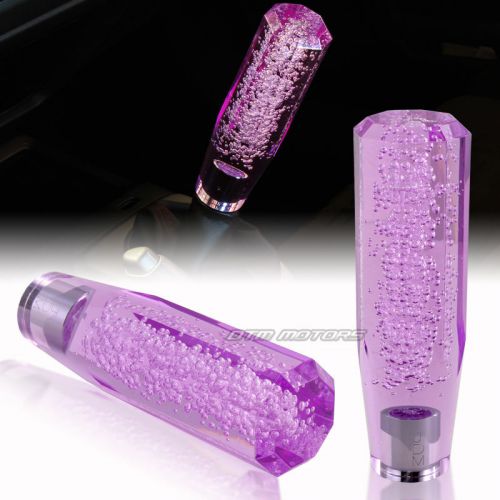 Jdm 150mm vip diamond bubble stick shift screw on knob purple for mitsubishi