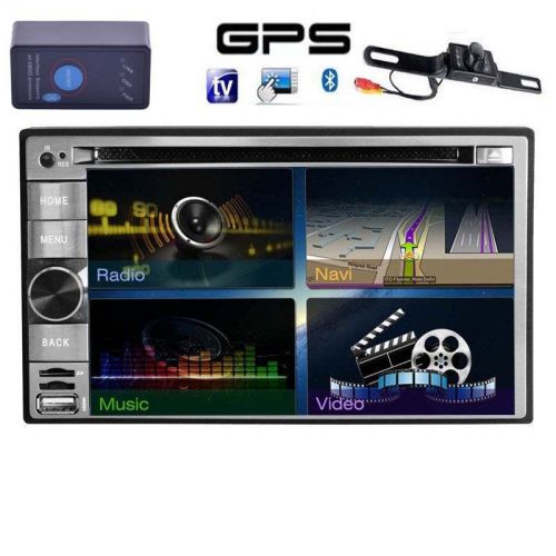 Obd+gps navigation bluetooth 3g wifi double 2din car stereo radio dvd player+cam