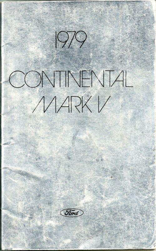 Continental mark v factory owner's manual 