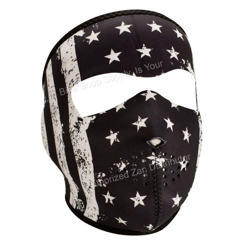 Zan headgear wnfm091, neoprene full mask, black &amp; white vintage american flag