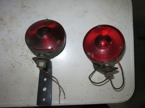Vintage lot of 2 military jeep or truck red lens signal lights rare !!!