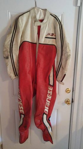 Vintage classic dainese size 56 red and white motorcycle racer racing suit