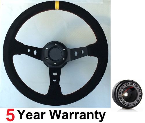 Corsica suede drift steering wheel and boss kit fit vauxhall corsa b astra opel