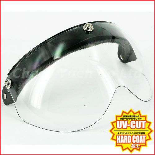 Uv transparent lens flip up w shield visor face mask for open face 1/2 helmets