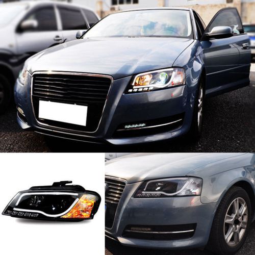 For audi a3 2008-2012 hid composite headlight led drl lens bi xenon projector