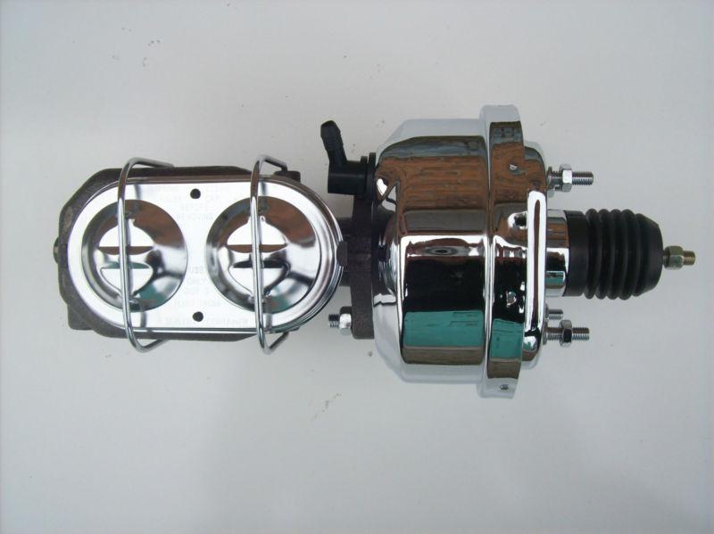 1955 56 57 chevy 7" chrome power brake booster master cylinder adj valve (1jb06)