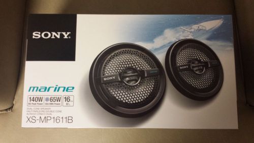 Sony xs-mp1611b 140w 6.5&#034; dual cone water resistant marine speakers