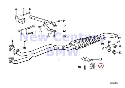 2 x bmw genuine catalytic converter/front silencer rubber ring e36
