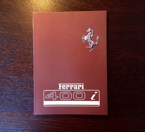 Ferrari 400i owners manual. uso e manutenzione. very good condition. 1982
