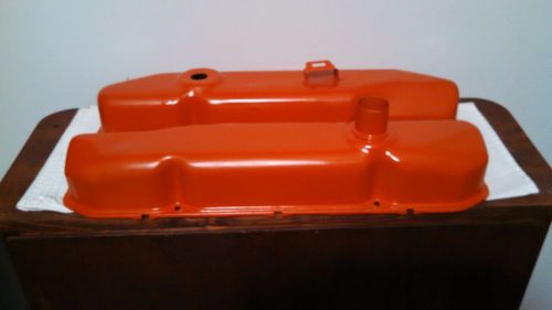Mopar 383/440 valve covers original restored hemi orange 1200 degree heat paint