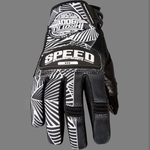 Speed &amp; strength throttle body womens leather mesh gloves black/white
