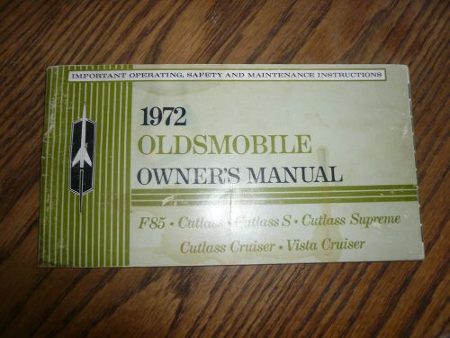 1972 oldsmobile cutlass f-85 station wagons owner&#039;s manual - glove box