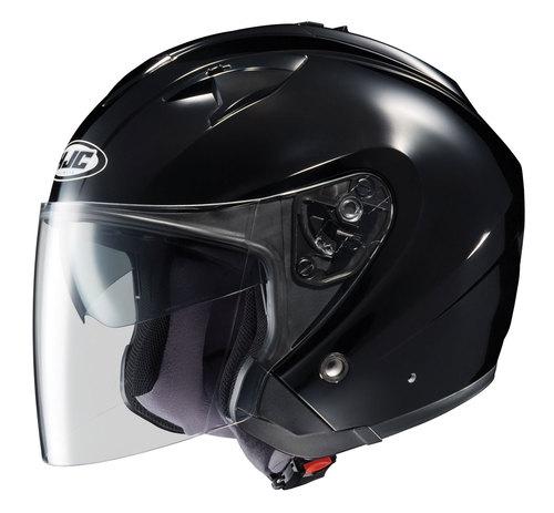 Hjc is-33 open face solid black motorcycle helmet size x-small