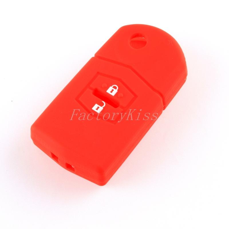 New silicone remote key cover fob protective case mazda m2 m5 m6 cx7 cx9 red